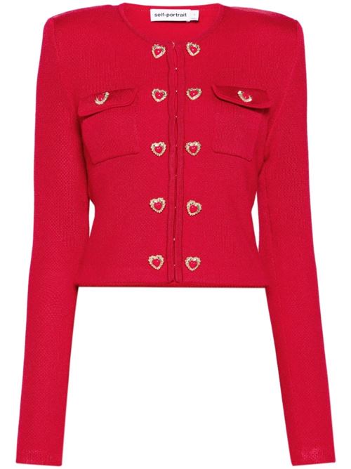 Cardigan con bottoni a cuore SELF PORTRAIT | AW24083SJR